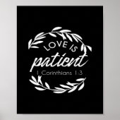 Love Is Patient Corinthians Scripture Minimal Desi ポスター (正面)