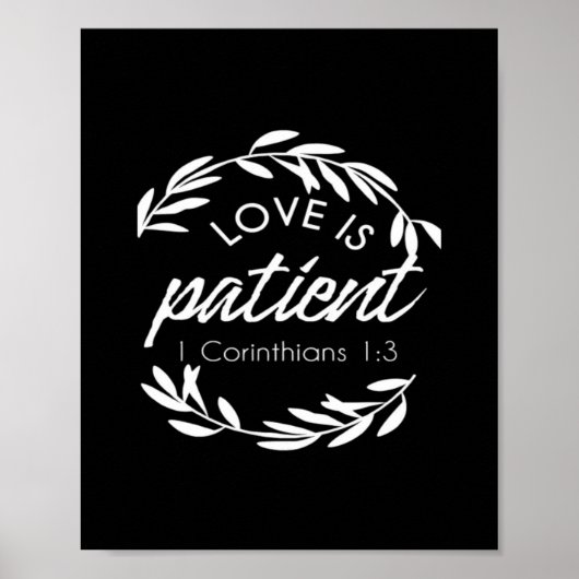 Love Is Patient Corinthians Scripture Minimal Desi ポスター (正面)