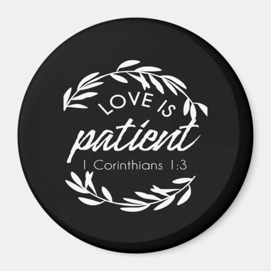 Love Is Patient Corinthians Scripture Minimal Desi マグネット (正面)