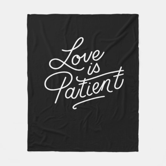 Love Is Patient Corinthians Scripture Typography C フリースブランケット (正面)