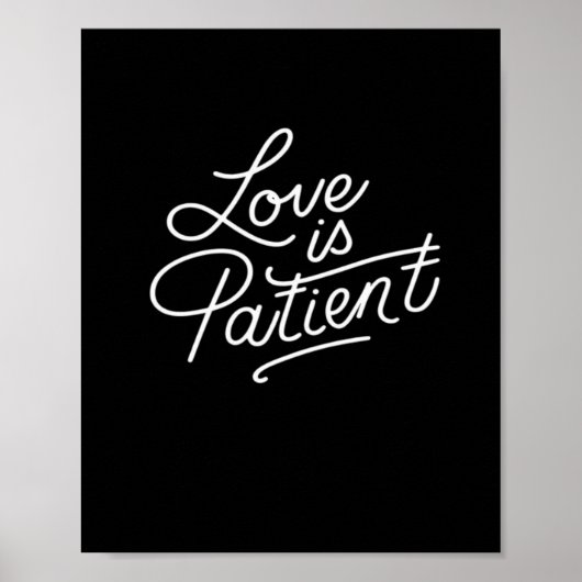 Love Is Patient Corinthians Scripture Typography C ポスター (正面)