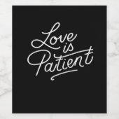 Love Is Patient Corinthians Scripture Typography C ワインラベル (シングルラベル)