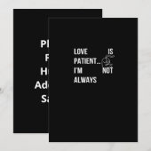 Love Is Patient Im Not Always Funny Christian Humo シーズンカード (正面/裏面)