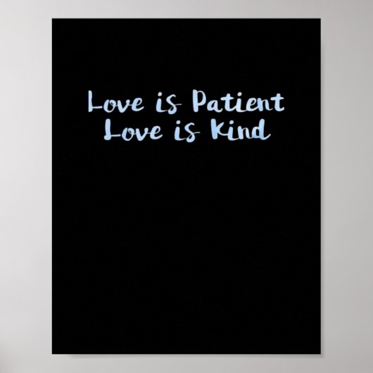 Love Is Patient Love Is Kind Blue Minimal Aestheti ポスター (正面)