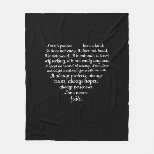 Love Is Patient Love Is Kind Corinthians Scripture フリースブランケット (正面)