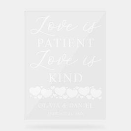 Love is Patient, Love is Kind Custom Wedding アクリルサイン