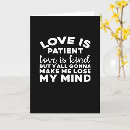 Love Is Patient Love Is Kind Funny Christian Weddi カード (黄色い花)