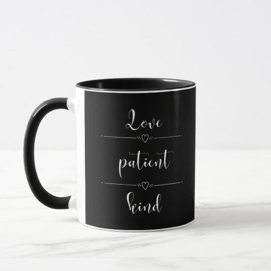 Love Is Patient Minimal Heartfelt Design  マグカップ (左)