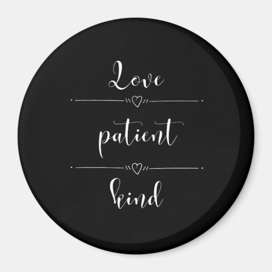 Love Is Patient Minimal Heartfelt Design  マグネット (正面)