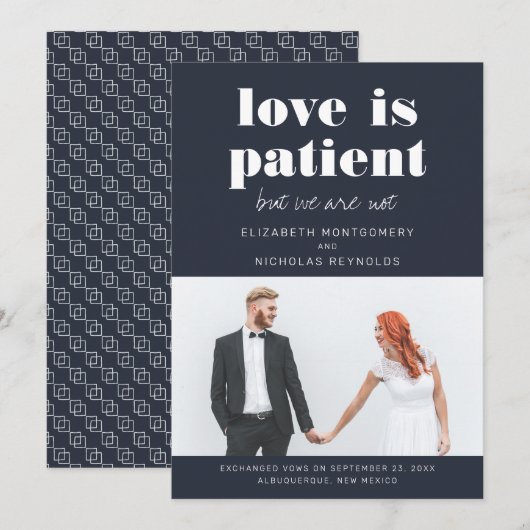 Love is Patient We Are Not | ウェディングカード 招待状 (正面/裏面)