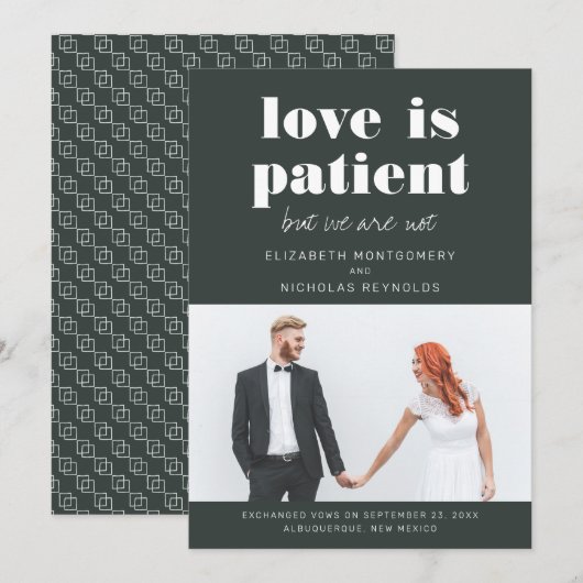 Love is Patient We Are Not | ウェディングカード 招待状 (正面/裏面)