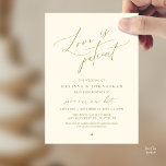“Love Is Patient” Wedding Change the date announce 招待状<br><div class="desc">Share your updated wedding plans with grace using this elegant wedding postponement announcement card. Featuring the heartfelt phrase “Love Is Patient” in flowing calligraphy paired with refined minimalist typography, this design offers a beautiful and thoughtful way to inform guests of your new celebration date. Perfect for couples who appreciate timeless,...</div>