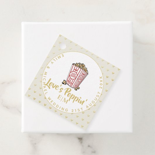 Love Is Poppin -'s結婚ブライダルシャワーありがとう フェイバータグ (インサイチュ)