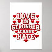 Love Is Stronger Than Hate Valentine Poster – Red  ポスター (正面)