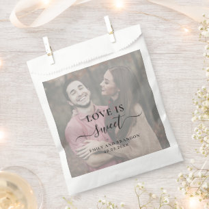 Love Is SweetモダンエレガントシンプルPhoto結婚's フェイバーバッグ