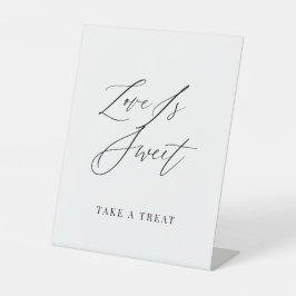 Love Is Sweet – シンプルな結婚式用ペデスタルサイン 台座サイン
