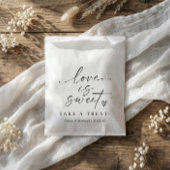 Love is Sweet Black and White Script Wedding フェイバーバッグ
