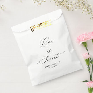 Love is sweet black script wedding フェイバーバッグ