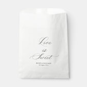 Love is sweet black script wedding フェイバーバッグ (正面)