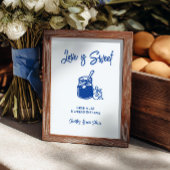 Love Is Sweet Blue Bridal Shower Jam Bar Sign