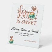 Love Is Sweet Coffee Heart Calligraphy Terracotta  台座サイン (正面)