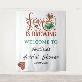 Love Is Sweet Coffee Heart Script Welcome Sign タペストリー