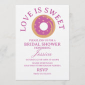Love is sweet donut with hearts Bridal Shower 招待状 (正面)