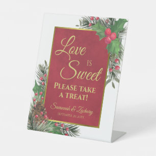Love is Sweet Holly & Pine ウェディング・テイク・ア・トリート 台座サイン