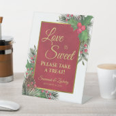 Love is Sweet Holly & Pine Wedding Take a Treat  台座サイン (インサイチュ)