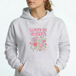 Love Is Sweet Kawaii Hearts Pastel Pullover Hoodie パーカ