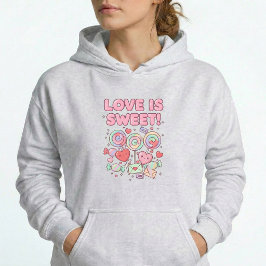 Love Is Sweet Kawaii Hearts Pastel Pullover Hoodie パーカ