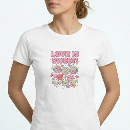 Love Is Sweet Kawaii Pastel Slim Fit T-Shirt Tシャツ