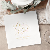 "love is sweet" modern calligraphy wedding 箔ナプキン