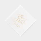 "love is sweet" modern calligraphy wedding 箔ナプキン (右)