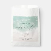 Love is Sweet Modern Script Beach Sand Hearts  フェイバーバッグ (正面)