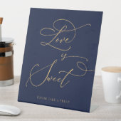 Love is Sweet Navy Blue & Minimalist 結婚's 台座サイン (インサイチュ)