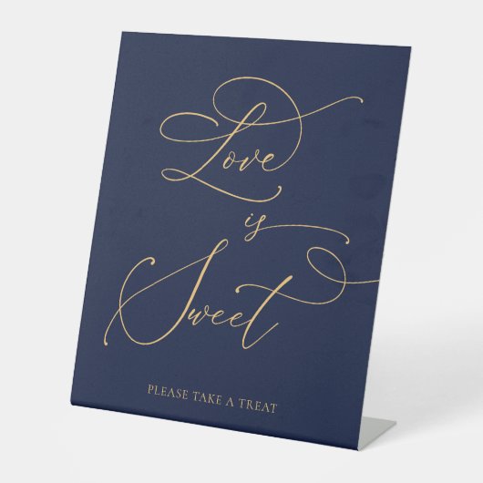 Love is Sweet Navy Blue & Minimalist 結婚's 台座サイン (正面)