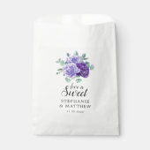 Love Is Sweet Purple Blooms Eucalyptus Wedding フェイバーバッグ (正面)