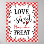 Love Is Sweet Red Gingham Picnic I Do BBQ Poster ポスター (正面)