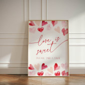 Love is Sweet Red Hearts Bridal Shower 台座サイン