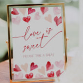 Love is Sweet Red Hearts Bridal Shower 台座サイン