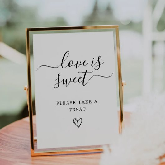 Love is Sweet Sign Printable, Minimalist 結婚's 招待状
