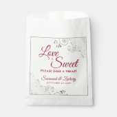Love is Sweet Silver Lace & Red Script 結婚's フェイバーバッグ (正面)