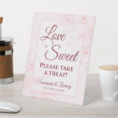 Love is Sweet Take a Treat Blush Pink Floral 台座サイン (インサイチュ)