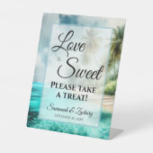 Love is Sweet Take a Treat Tropical Beach Wedding 台座サイン (正面)