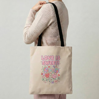 Love is Sweet Tote Bag Romantic Gift Sweet Valenti トートバッグ