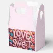 Love Is Sweet Valentine Wedding Typography フェイバーボックス (オープン)