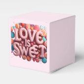 Love Is Sweet Valentine Wedding Typography フェイバーボックス (正面サイド)