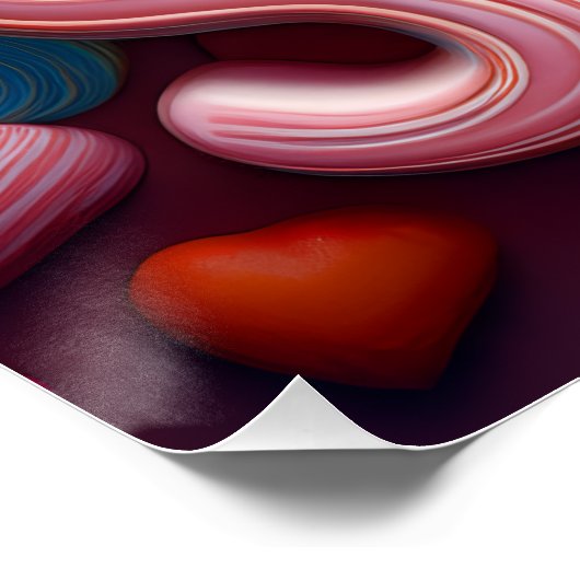 Love Is Sweet Valentine Wedding Typography ポスター (コーナー)