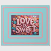 Love Is Sweet Valentine Wedding Typography ラッピングペーパー (フラット)